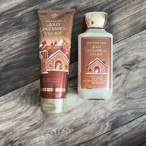 Bath and body works jolly gingerbread village lotion set